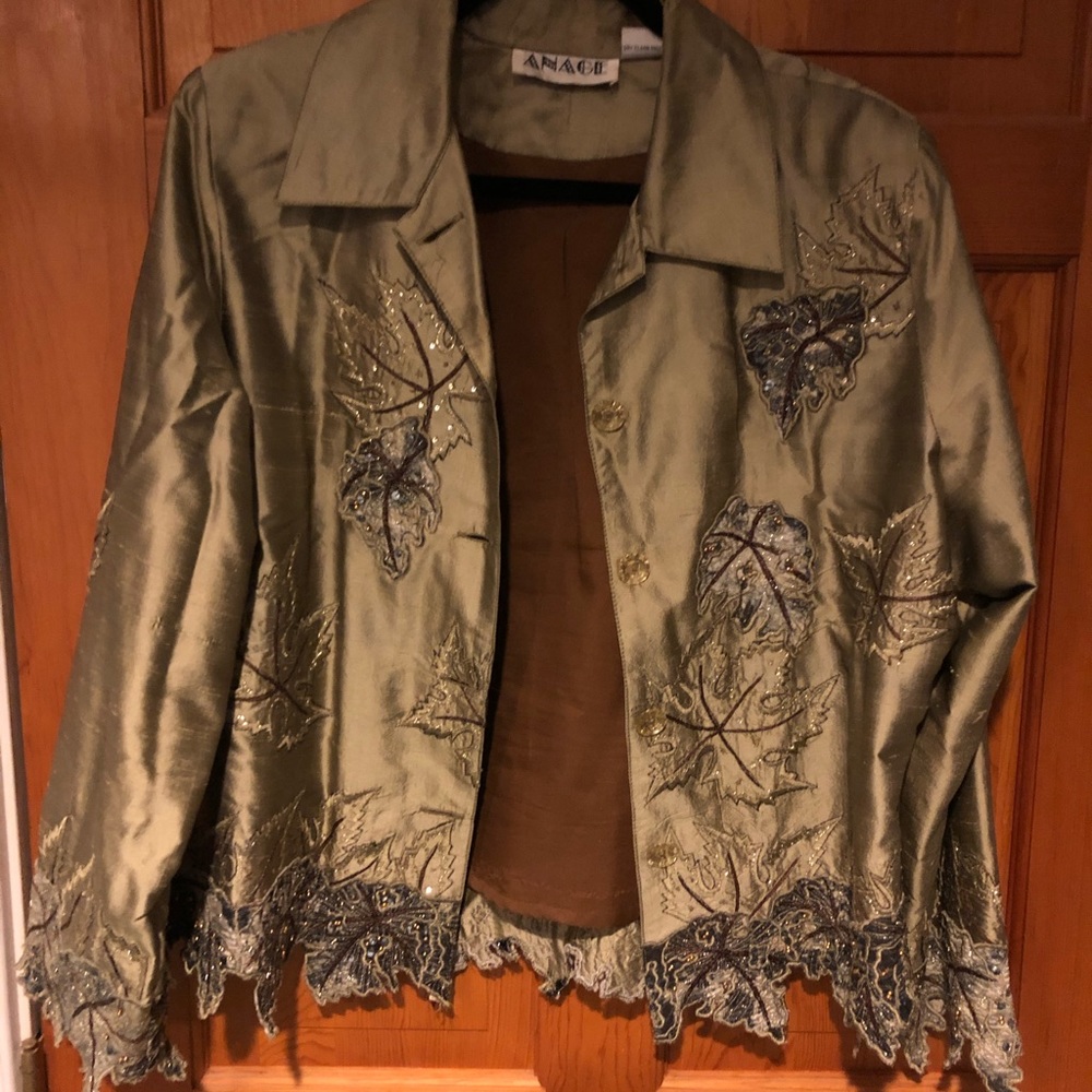 Jacket, or blouse, multi color, to waist